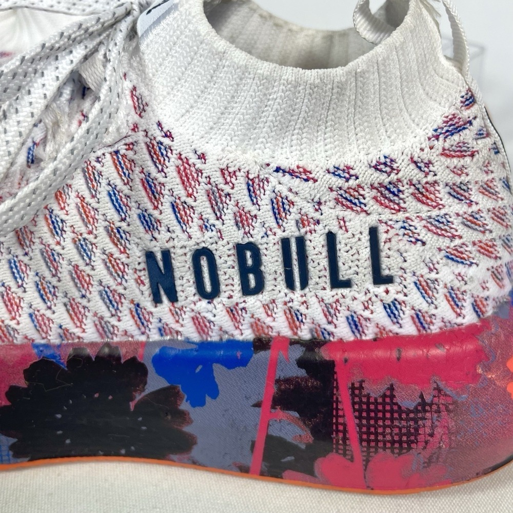 NOBULL Drive Knit White Wild Flower Sneakers Womens 7 Training Shoes - Picture 4 of 11